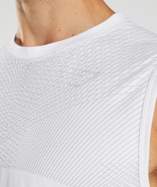 Tanque Sem Costura Gymshark Apex Cinza-claro Branco