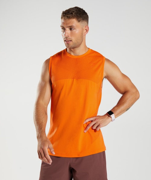 Tanque Sem Costura Gymshark Apex Vermelho Picante Laranja-pimenta