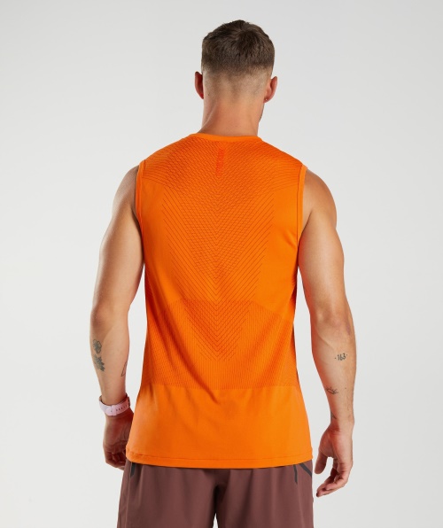 Tanque Sem Costura Gymshark Apex Vermelho Picante Laranja-pimenta