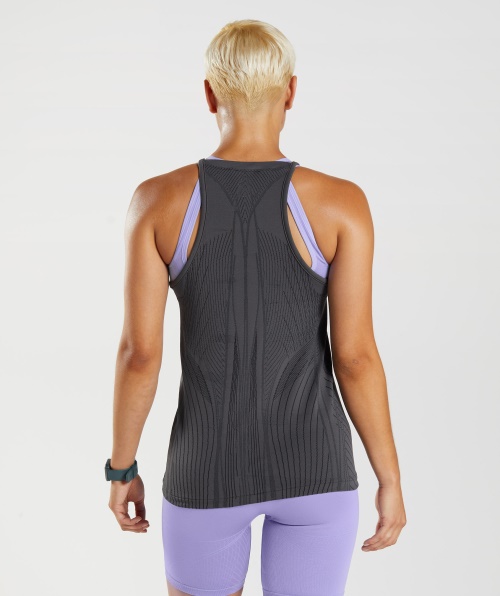 Gymshark Apex Tanque Feminino Sem Costura ônix Cinza-preto