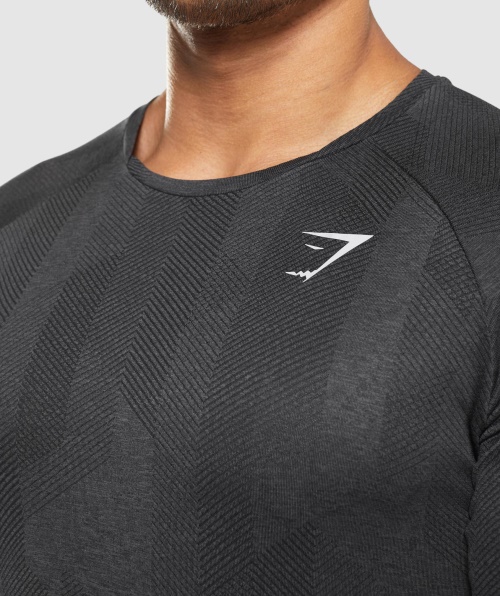 Camiseta Gymshark Apex Preto-ônix Cinza