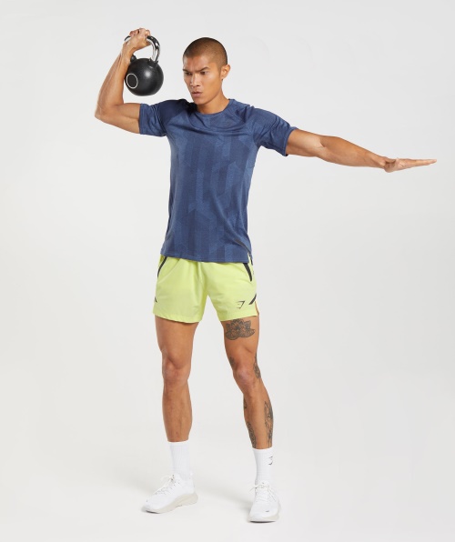 Camiseta Gymshark Apex ônix Cinza Quadra Azul