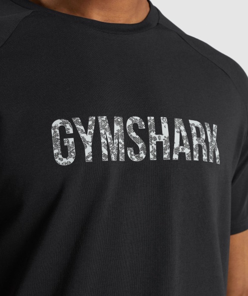 Camiseta Gymshark Apollo Camo Preta