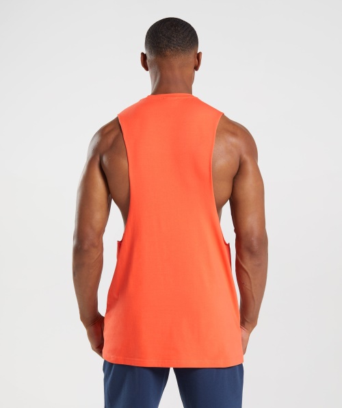 Gymshark Apollo Infill Drop Arm Tank Mamão Laranja