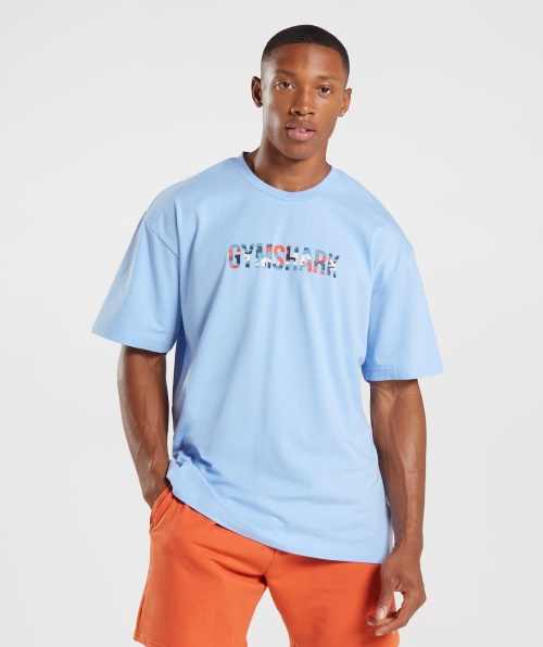 Gymshark Apollo Infill Camiseta Oversized Moonstone Azul