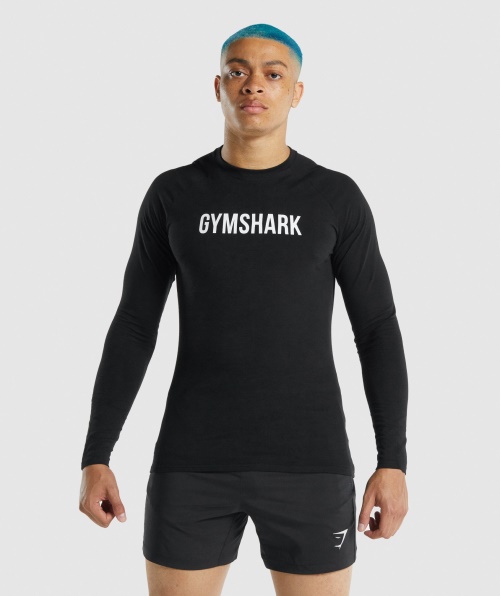 Camiseta Preta Gymshark Apollo Manga Longa