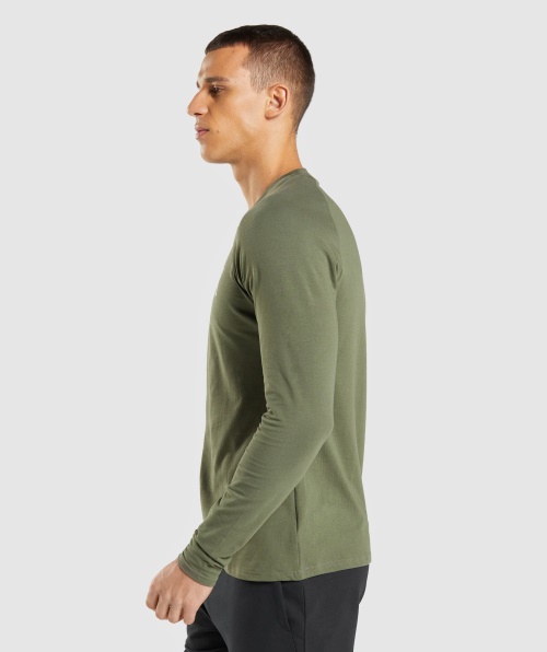 Camiseta De Manga Longa Gymshark Apollo Core Olive