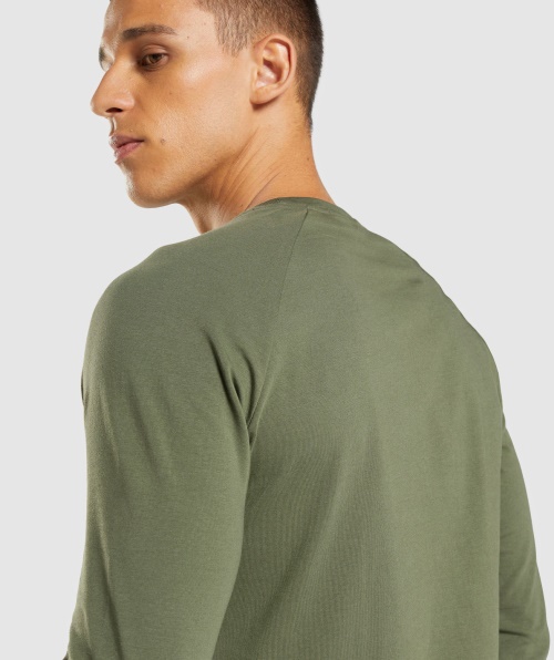Camiseta De Manga Longa Gymshark Apollo Core Olive