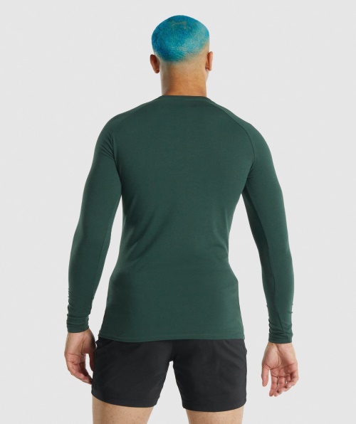 Camiseta Gymshark Apollo Manga Longa Verde Escuro