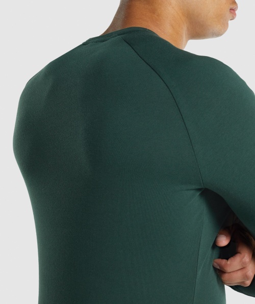 Camiseta Gymshark Apollo Manga Longa Verde Escuro