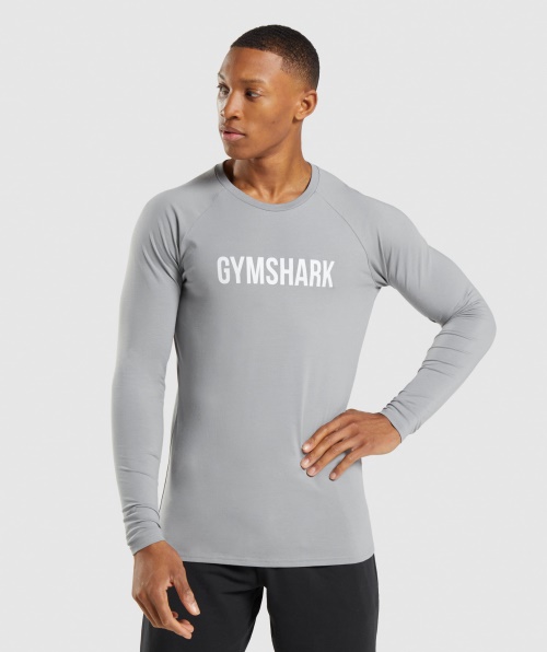 Gymshark Apollo Camiseta Manga Longa Masculina Cinza Esfumado