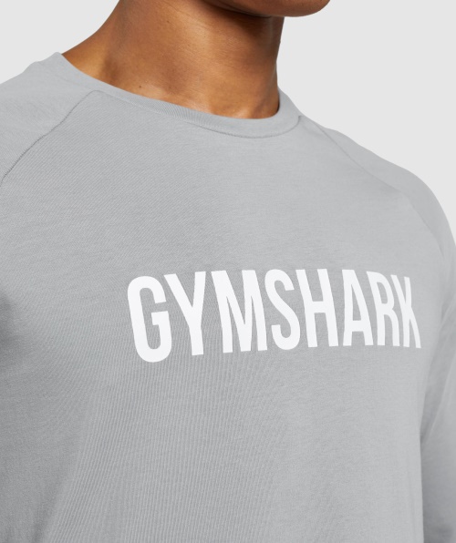 Camiseta Gymshark Apollo Manga Longa Cinza Esfumado