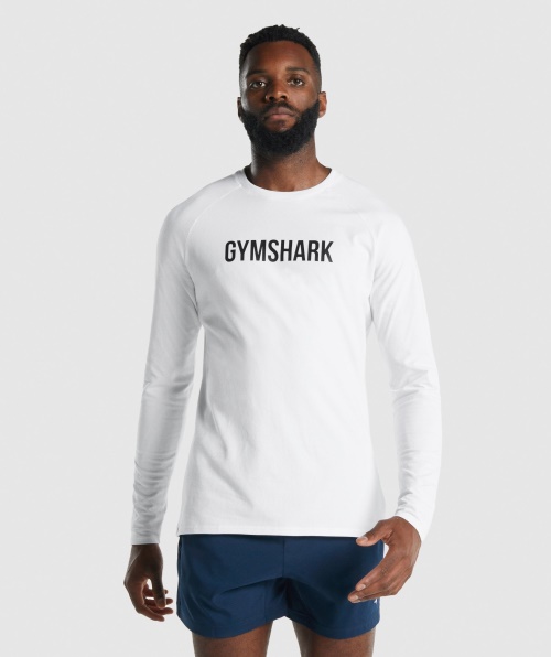 Camiseta Branca Gymshark Apollo Manga Longa