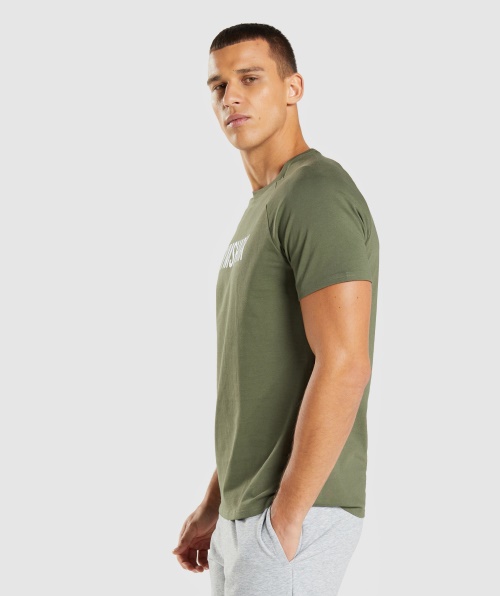 Camiseta Apolo Gymshark Masculina Core Olive