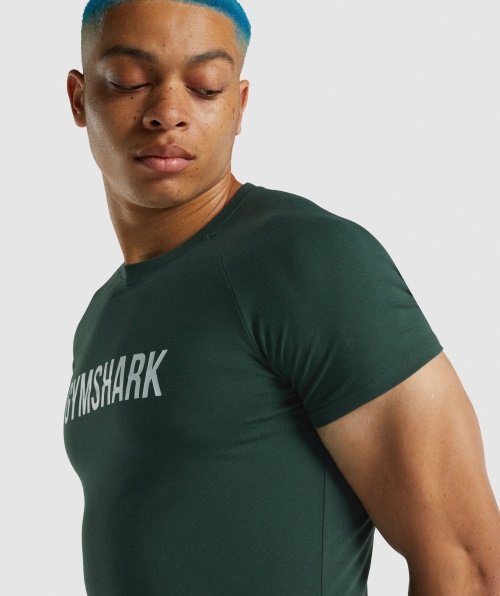 Camiseta Gymshark Apollo Homem Verde Escuro