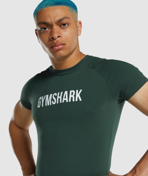 Camiseta Gymshark Apollo Homem Verde Escuro