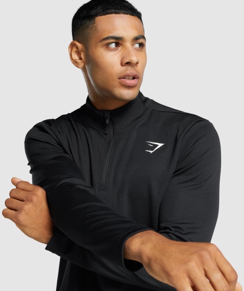 Gymshark Chegada Pulôver 1/4 Zip Preto