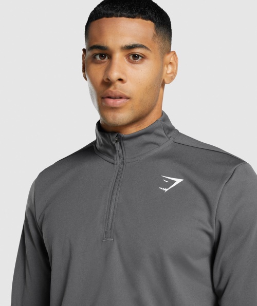 Gymshark Chegada 1/4 Zip Pullover Carvão