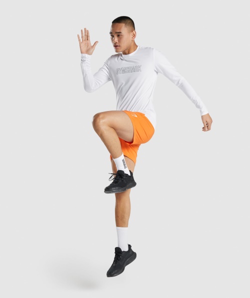 Camiseta De Manga Comprida Com Estampa De Chegada Gymshark Branca