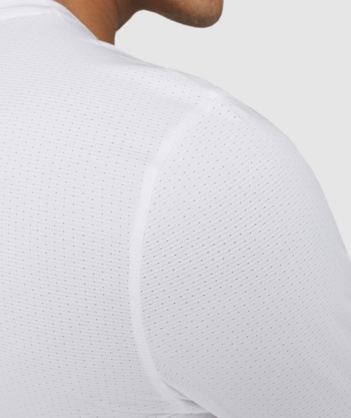 Camiseta De Manga Comprida Com Estampa De Chegada Gymshark Branca