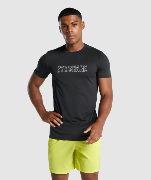 Camiseta Com Estampa De Chegada Gymshark Preta