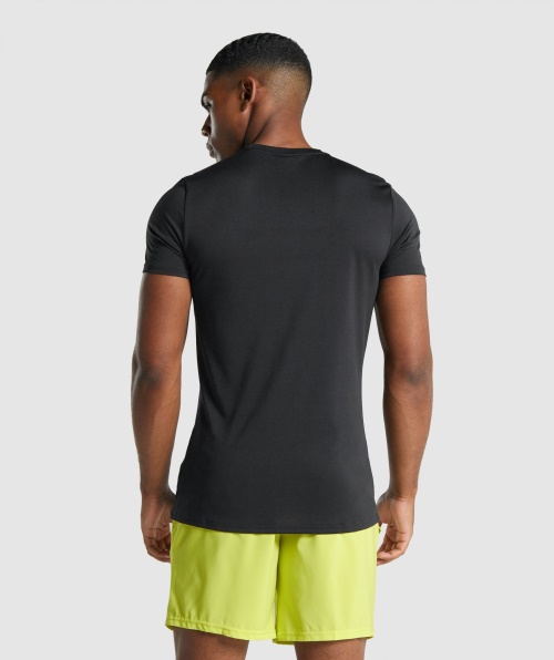 Camiseta Com Estampa De Chegada Gymshark Preta