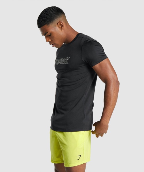 Camiseta Com Estampa De Chegada Gymshark Preta