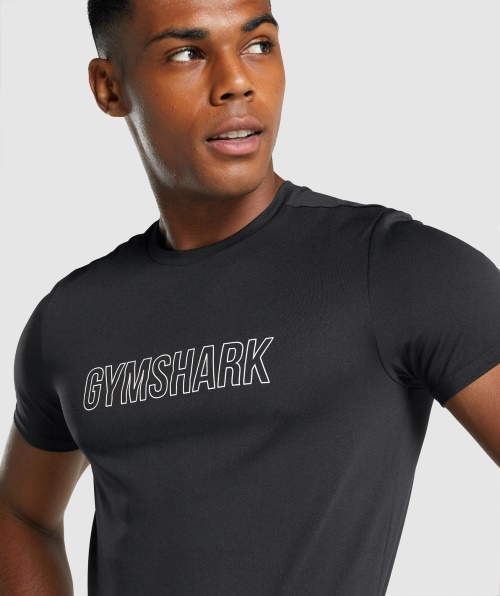 Camiseta Com Estampa De Chegada Gymshark Preta