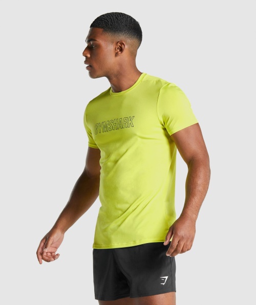 Camiseta Com Estampa De Chegada Gymshark Amarela