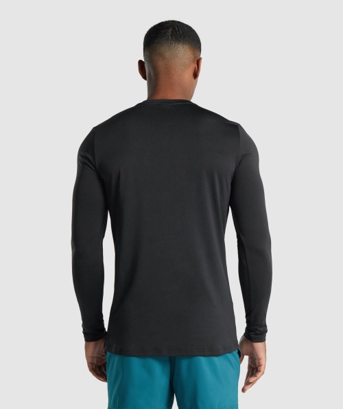 Camiseta Com Estampa De Manga Longa Gymshark Preta