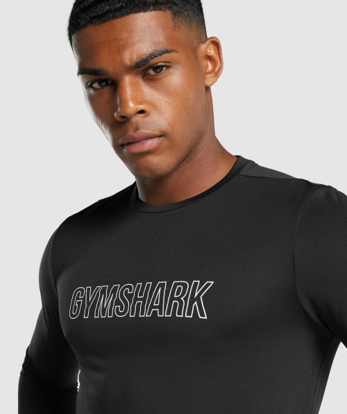 Camiseta Com Estampa De Manga Longa Gymshark Preta