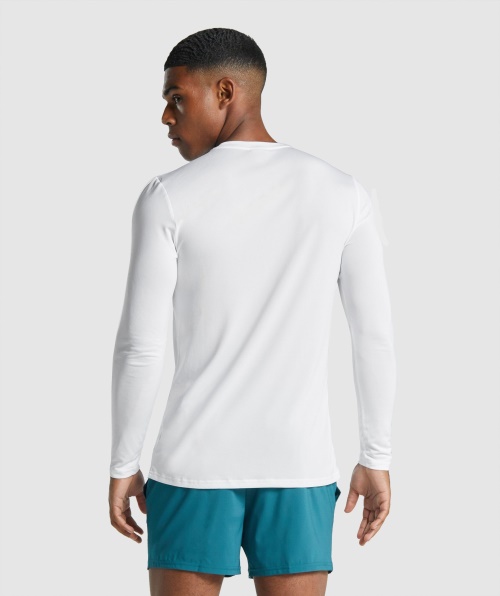 Camiseta Com Estampa De Manga Longa Gymshark Branca