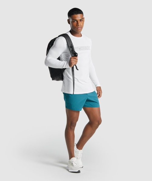 Camiseta Com Estampa De Manga Longa Gymshark Branca