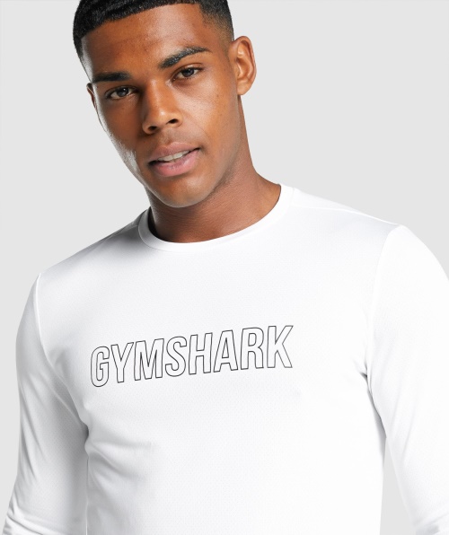 Camiseta Com Estampa De Manga Longa Gymshark Branca