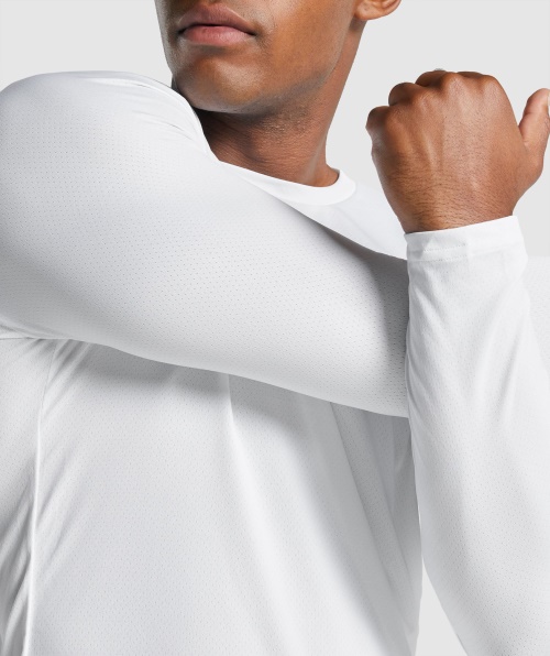 Camiseta Com Estampa De Manga Longa Gymshark Branca