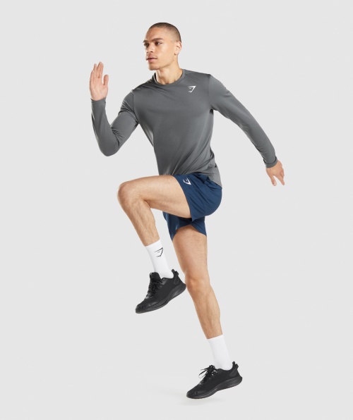 Camiseta De Manga Comprida De Chegada Do Gymshark Carvão