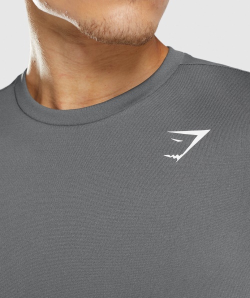 Camiseta De Manga Comprida De Chegada Do Gymshark Carvão