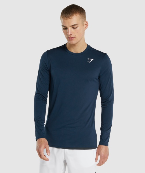 Camiseta De Manga Longa Gymshark Chegada Azul Marinho