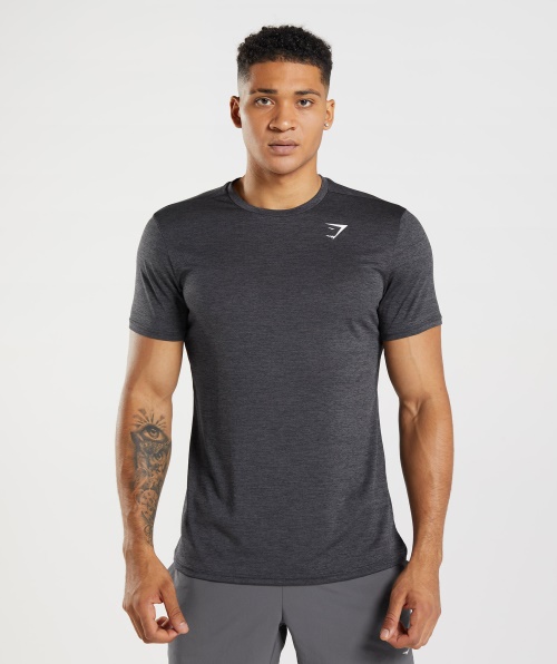 Camiseta Gymshark Chegada Marl Preto-ônix Cinza Marl