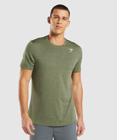 Camiseta Gymshark Chegada Marl Core Olive-olive Marl