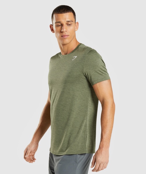 Camiseta Gymshark Chegada Marl Core Olive-olive Marl