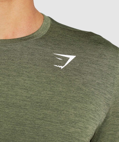 Camiseta Gymshark Chegada Marl Core Olive-olive Marl