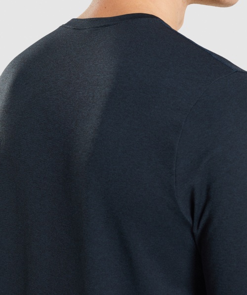 Camiseta Sem Costura De Chegada Do Gymshark Marinho