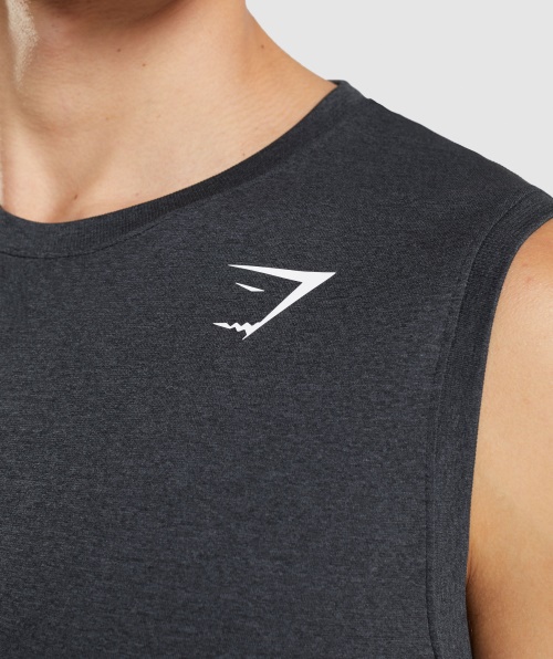 Gymshark Chegada Tanque Sem Costura Black Marl