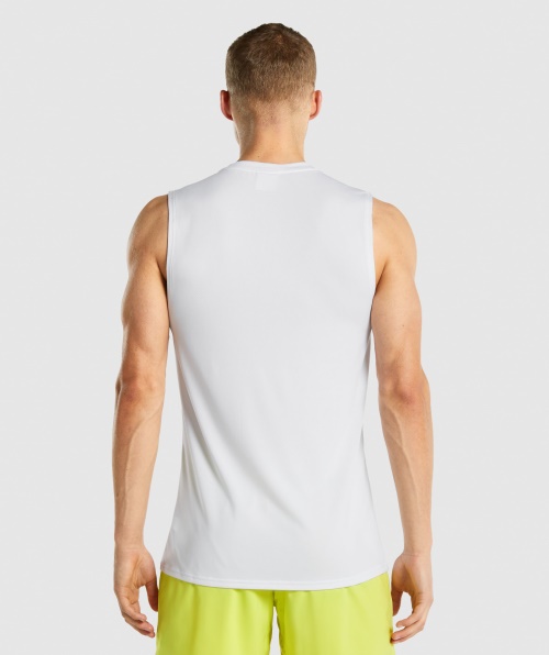 Camiseta Branca Sem Mangas Para Chegada Do Gymshark