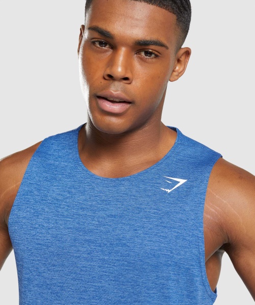 Gymshark Chegada Slim Marl Tanque Azul-dardo Azul Marl