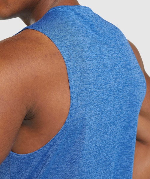 Gymshark Chegada Slim Marl Tanque Azul-dardo Azul Marl