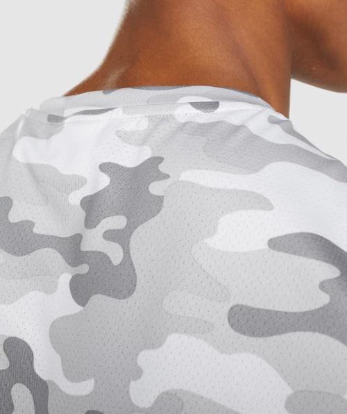 Camiseta De Chegada Gymshark Estampa Cinza Claro