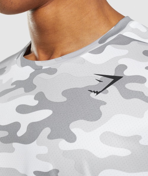 Camiseta De Chegada Gymshark Estampa Cinza Claro