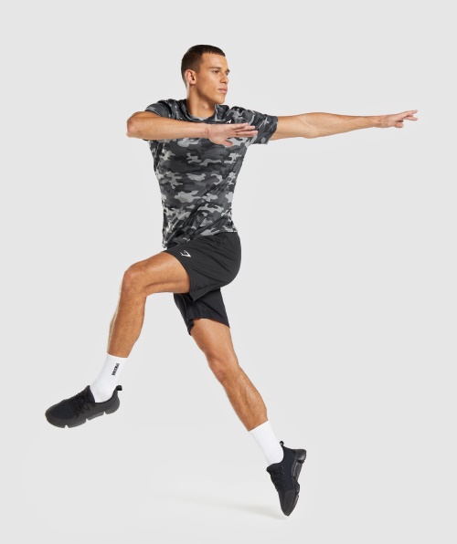 Camiseta De Chegada Gymshark Masculina Estampa Cinza